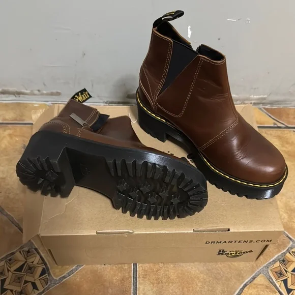 Dr. Martens Brown Leather Boots - Picture 2 of 5